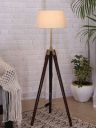 HomesakeBeige & Brown Solid Contemporary Tripod Floor Lamp...