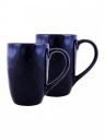 HomesakeBlack & Blue Handcrafted Solid Ceramic Glossy Mugs Set of Cups and Mugs...