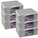 Homestrap Set of 6 Non-Woven Printed Saree Cover/Cloth Storage/Organizer with Transparent Window (Grey)(Featured on Shark Tank)...