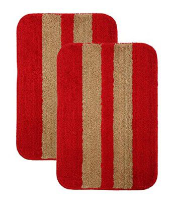 HOMETALES - Anti Skid Durable Door Mat (60 X 40 cm), Red