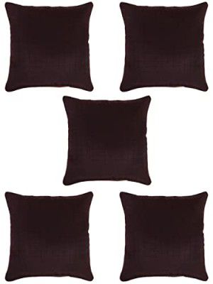 HOMETALES - Brown Set of 5 Polyester Square (40x40 cm) Cushion Cover