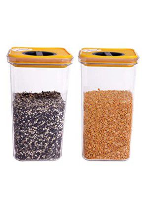 HOMETALES Multi-Purpose Container 2300ml each,Yellow Lid (2U)