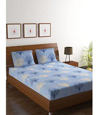 HOMETALES Microfiber Floral Queen Bedsheet with Two Pillow Covers - Multicolor