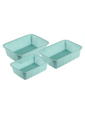 HOMETALES Multi-Purpose Baskets/Strainer, Blue (3U)