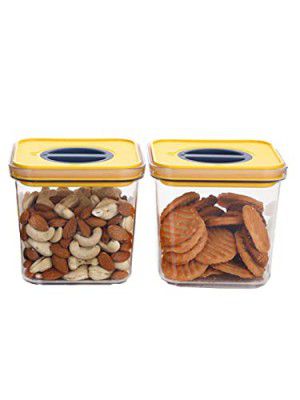 HOMETALES Multi-Purpose Container 1000ml each,Yellow (2U)