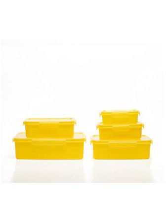 HOMETALES Multi-Purpose Container 3000ml, 2000ml, 1000ml, 650ml, 330ml,Yellow (5U)