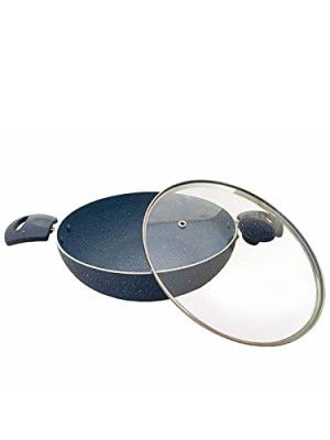 HOMETALES Non-Stick Aluminium Deep Kadhai (24cm) 