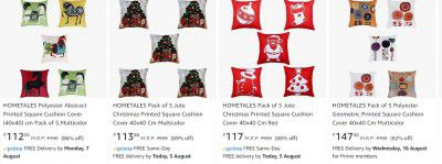 Loot | HOMETALES Pack of 5 Cushion Covers from ₹111
