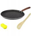 HOMETALES Premium Non-Stick Flat Tawa 28cm(Dia),3.5mm Thick, Black Rock...