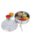 HOMETALES Stainless Steel Masala/Spice Dabba with mini spoon,Silver (7U)...