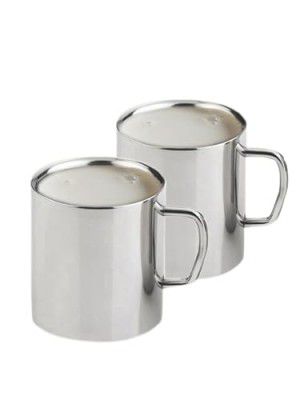 HOMETALES Stainless Steel Milk Mug (2U)