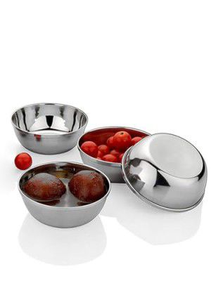 HOMETALES Stainless Steel Vegetable Bowl 300 ml, (4U)