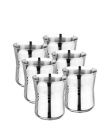 HOMETALES Stainless Steel Damru Glasses, 350ml per Unit, Pack of 6 with Tool Touch Design (Heavy 22 Gauze)...