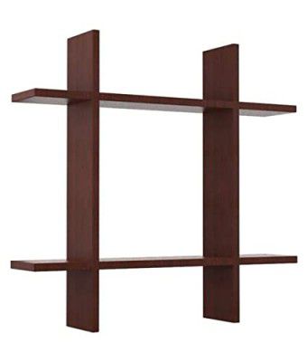HOMETALES Wall Mount Wooden Glossy Finish Floating Shelves
