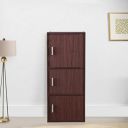 HomeTown Albert Engineered Wood 3 Tier Cabinet in Cherry Brown Colour...