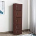 HomeTown Albert Engineered Wood Multipurpose Cabinet in Cherry Brown & Walnut Colour...