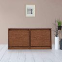 HomeTown Alder Engineered Wood Shoe Rack in Walnut Color...