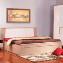 HomeTown Ambra Queen Bed with Box Storage in Oak Colour...