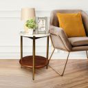 [Extra Rs.3827 OFF] HomeTown Amira Metal Side Table in Walnut Colour...