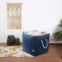 HomeTown Bean Fabric Ottoman in Navy Colour...