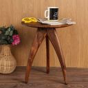 HomeTown Blake Solid Wood Bar Chair and Stool in Brown & White Colour...