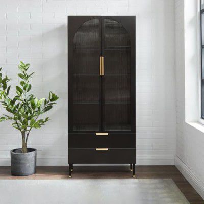 HomeTown Bracken Multipurpose Cabinet in Black Colour