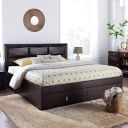HomeTown Cambry Engineered Wood Hydraulic Storage Queen Size Bed in Walnut Colour...