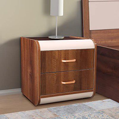 HomeTown Canterbury Engineered Wood Bedside Table in Fortune Walnut Colour