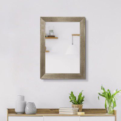 HomeTown Carnival Ps Textued Frame Wall Mirror 55x75Cm in Champagne Gold Colour