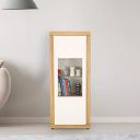 HomeTown Cartier Engineered Wood Multipurpose Storage Cabinet in White High Gloss & Oak Colour...