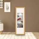 HomeTown Cartier Engineered Wood Multipurpose Storage Cabinet in White High Gloss & Oak Colour...
