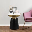 HomeTown Chelsea Marble & Iron Side Table in White...