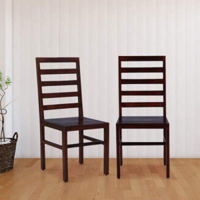 [Extra Rs 3734 Off] HomeTown Durham Solid Wood Dining Chair Set of Two in Walnut Colour