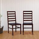HomeTown Durham Solid Wood Dining Chair Set of Two in Walnut Colour...