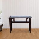 HomeTown Durham Solid Wood Glass Top Four Seater Dining Table in Walnut Colour...
