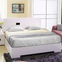 HomeTown Edwina Engineered Wood Hydraulic Storage Queen Size Bed in White Colour...