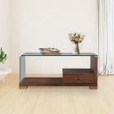 HomeTown Emily Glass Center Table in Dark Brown Colour...