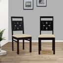 HomeTown Flora Solid Wood Dining Chair Set of Two in Walnut Color...