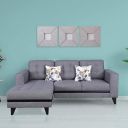 HomeTown Garcia Fabric Lounger in Grey Colour...