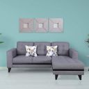 HomeTown Garcia Fabric Lounger in Grey Colour...