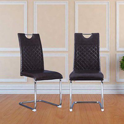 HomeTown Garfield PVC Dining Chair Set of Six in Brown Color