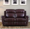 HomeTown Gatwick Half Leather Two Seater Recliner in Cognac Color...