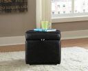HomeTown Jose Leatherette Ottoman and poufs in Black Colour...