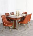 HomeTown Marvis Sheesham Wood Six Seater Dining Set in Walnut Color...