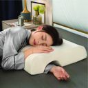 HomeTown Memory Foam Cuddle Arm Hole Arched Pillow with Rebound Anti-Stress Properties for Left Hand Side Sleeper in Size 61 X 42 X 10 Cms...