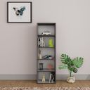 HomeTown Mezzola Engineered Wood 5 Tier Bookshelf in Wenge & White Color...
