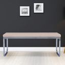 HomeTown Opera Engineered Wood Six Seater Dining Bench in White & Grey Color...