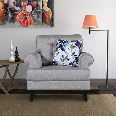 HomeTown Paddington Plus Fabric Single Seater Sofa in Beige Color