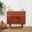 HomeTown Phoolkari Chest of Drawers in Honey Finish Colour...