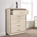 HomeTown Stellar Engineered Wood Chest of Darwer in High Gloss White Colour...